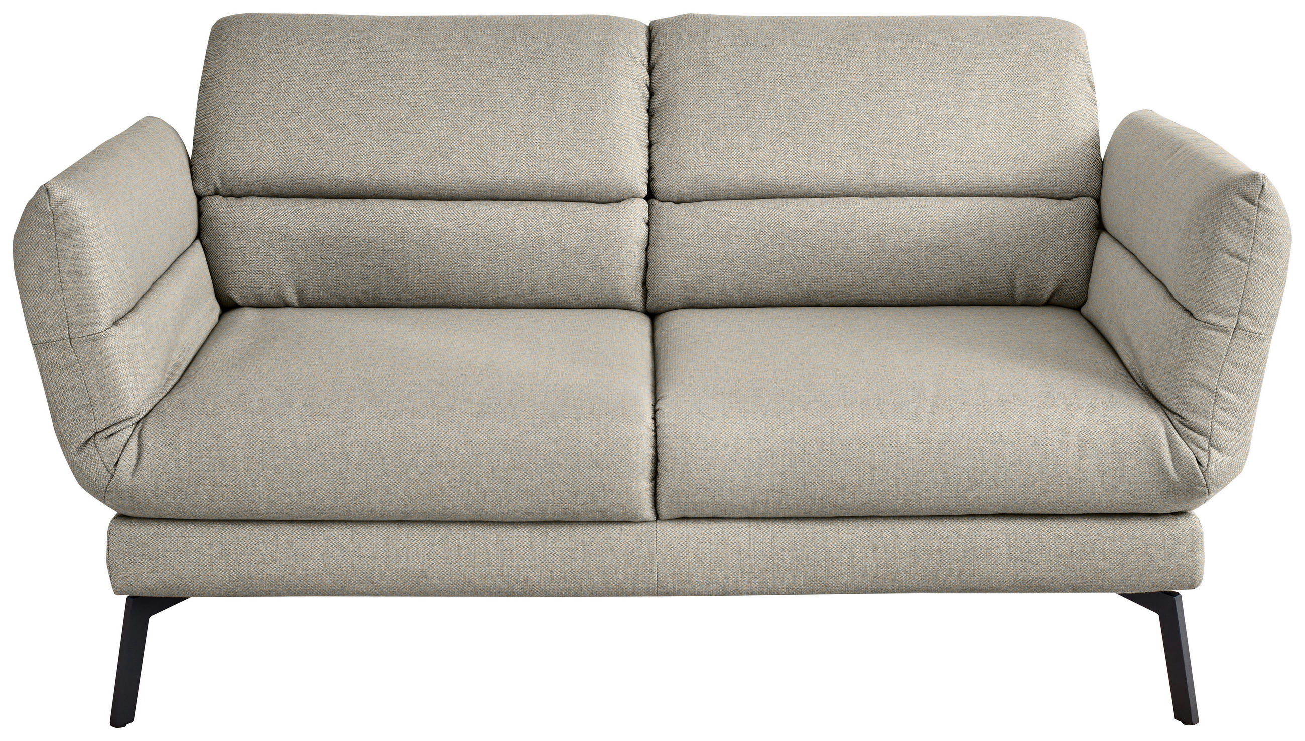 2-SITZER-SOFA Flachgewebe Sandfarben  - Sandfarben/Schwarz, Design, Textil/Metall (178-226/83-113/96-177cm) - Dieter Knoll