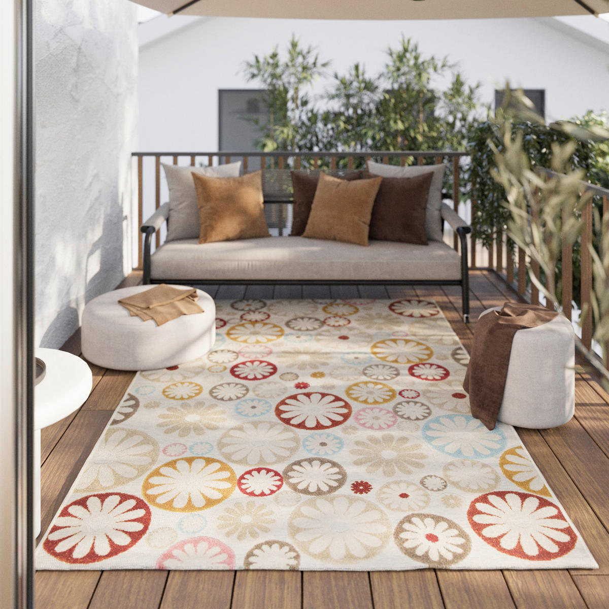 OUTDOORTEPPICH  für Terrasse und Balkon 160/230 cm Flowerdrops Multicolor  - Multicolor, Design, Textil (160/230cm) - WECON HOME
