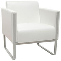 SESSEL Lederlook Weiß, Hellgrau    - Hellgrau/Weiß, MODERN, Textil/Metall (67/78/71cm) - MID.YOU