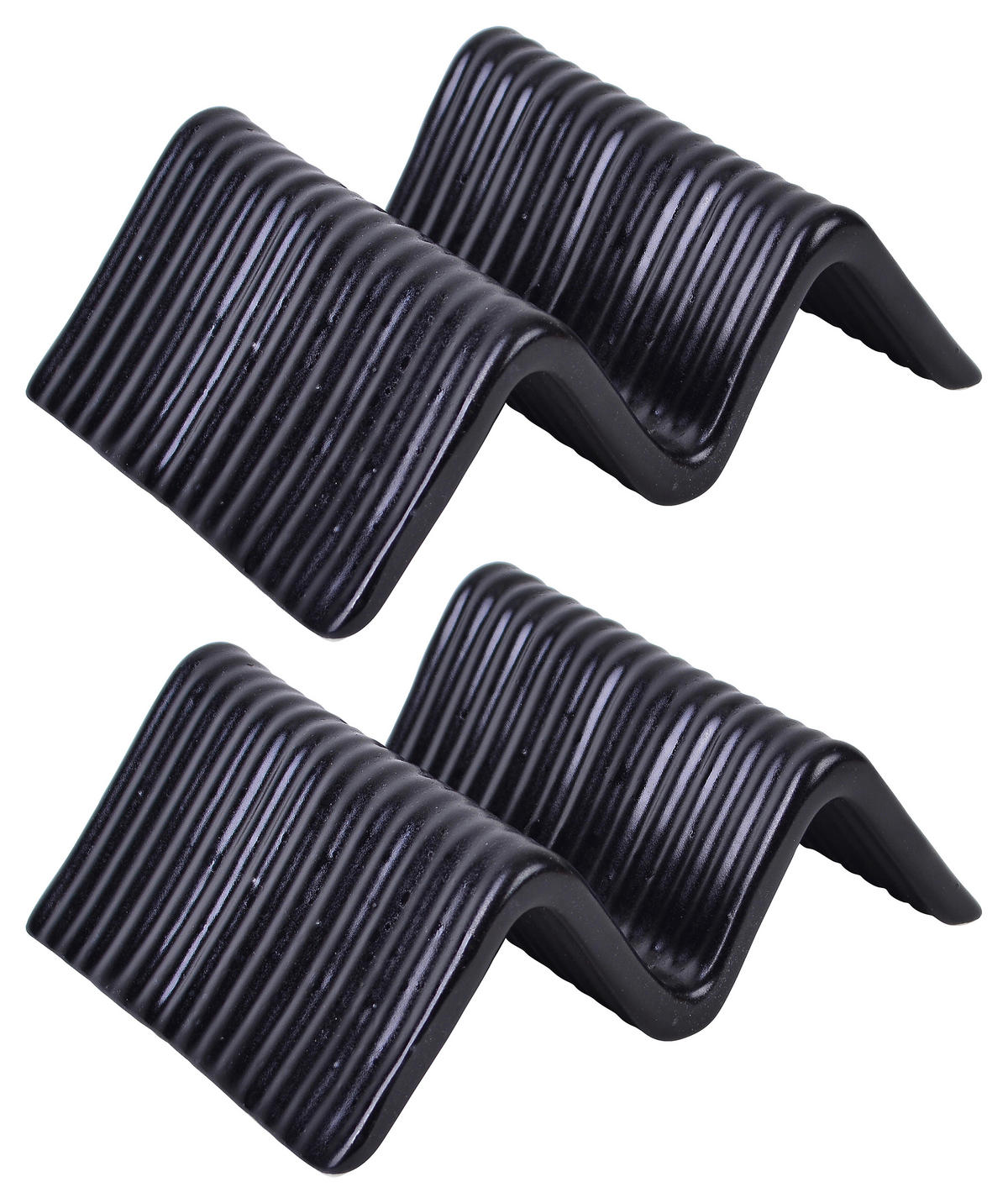SERVIERSCHALENSET Streat Food  - Schwarz, Basics, Keramik (14,5/10,5cm) - Creatable