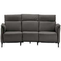TRAPEZSOFA in Mikrofaser Schieferfarben  - Schieferfarben/Schwarz, Konventionell, Textil/Metall (221/103/95cm) - Dieter Knoll