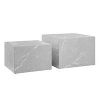 COUCHTISCHSET 58-50/58-50/40-33 cm quadratisch Grau  - Grau, Design, Holzwerkstoff (58-50/58-50/40-33cm) - Livetastic