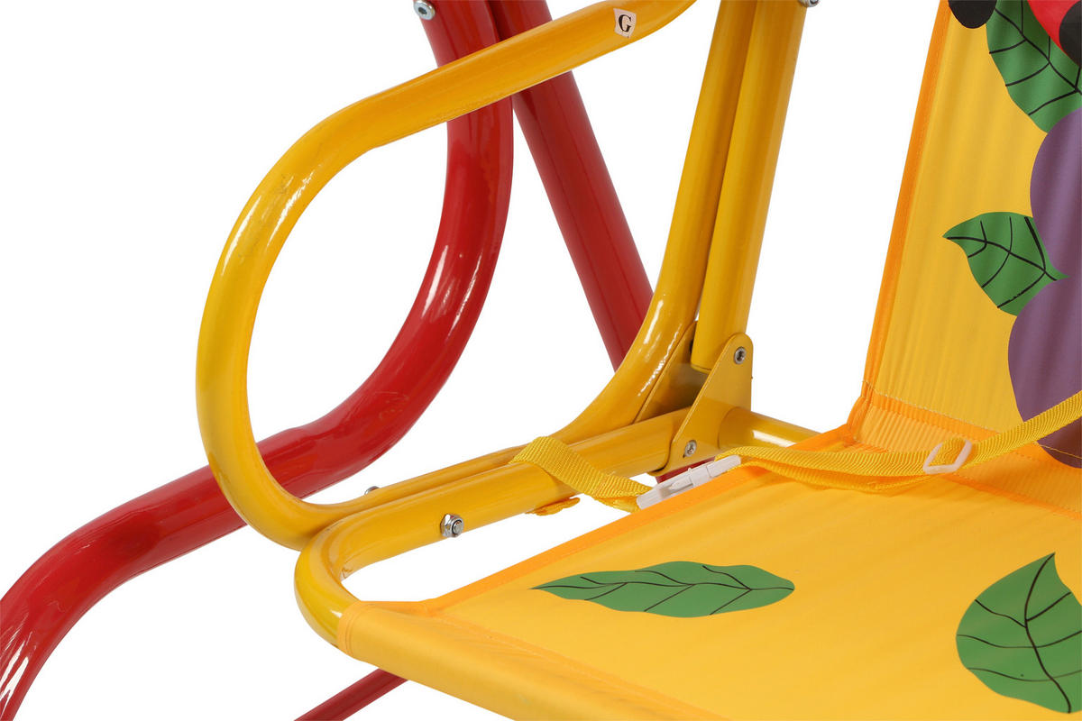 Kinder-Hollywoodschaukel 115/118/75 cm  - Rot, MODERN, Textil/Metall (115/118/75cm) - Siena Garden