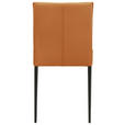 STUHL Echtleder Orange  - Schwarz/Orange, Design, Leder/Metall (46/87/58cm) - Johann Jakob