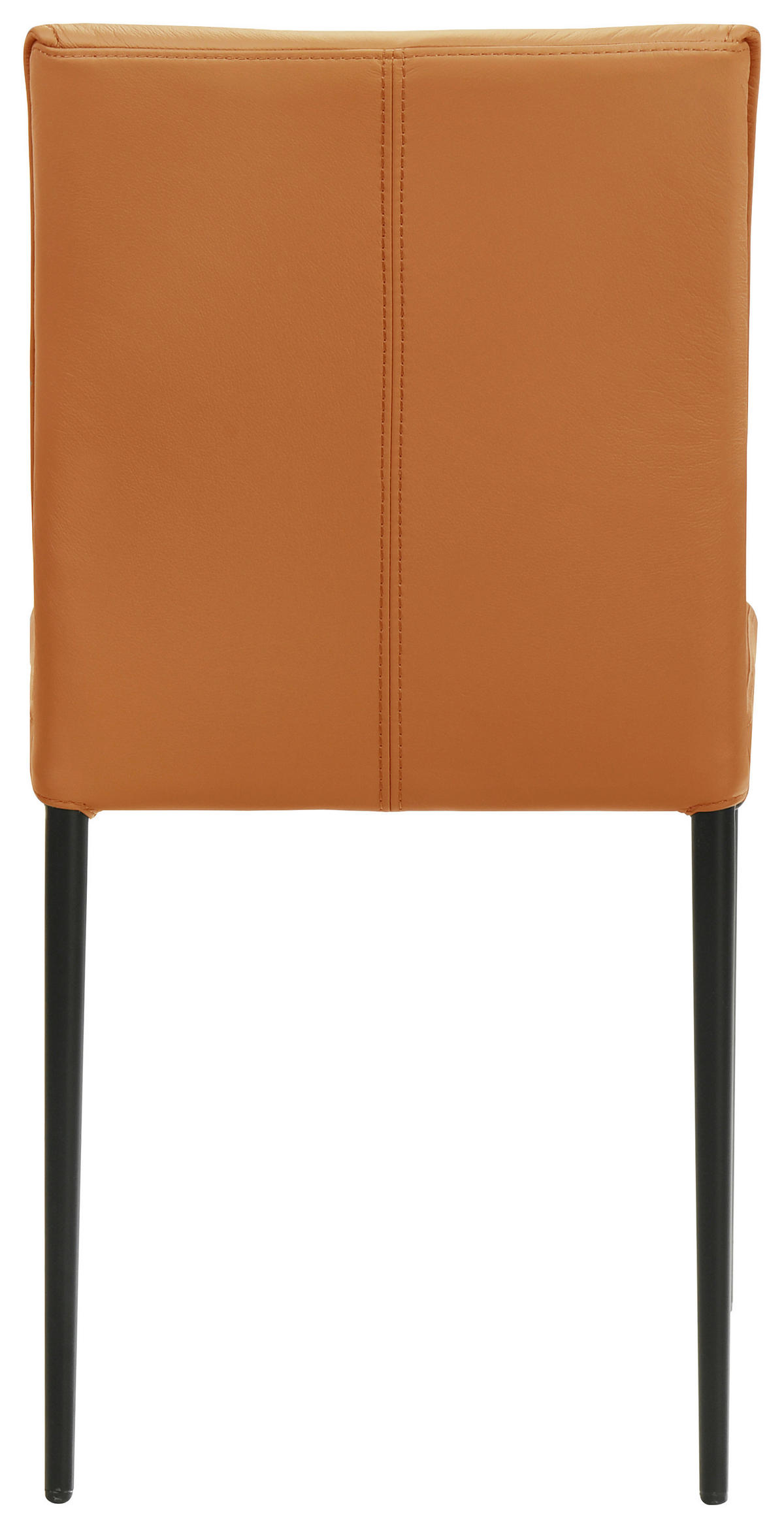 STUHL Echtleder Orange  - Schwarz/Orange, Design, Leder/Metall (46/87/58cm) - Johann Jakob
