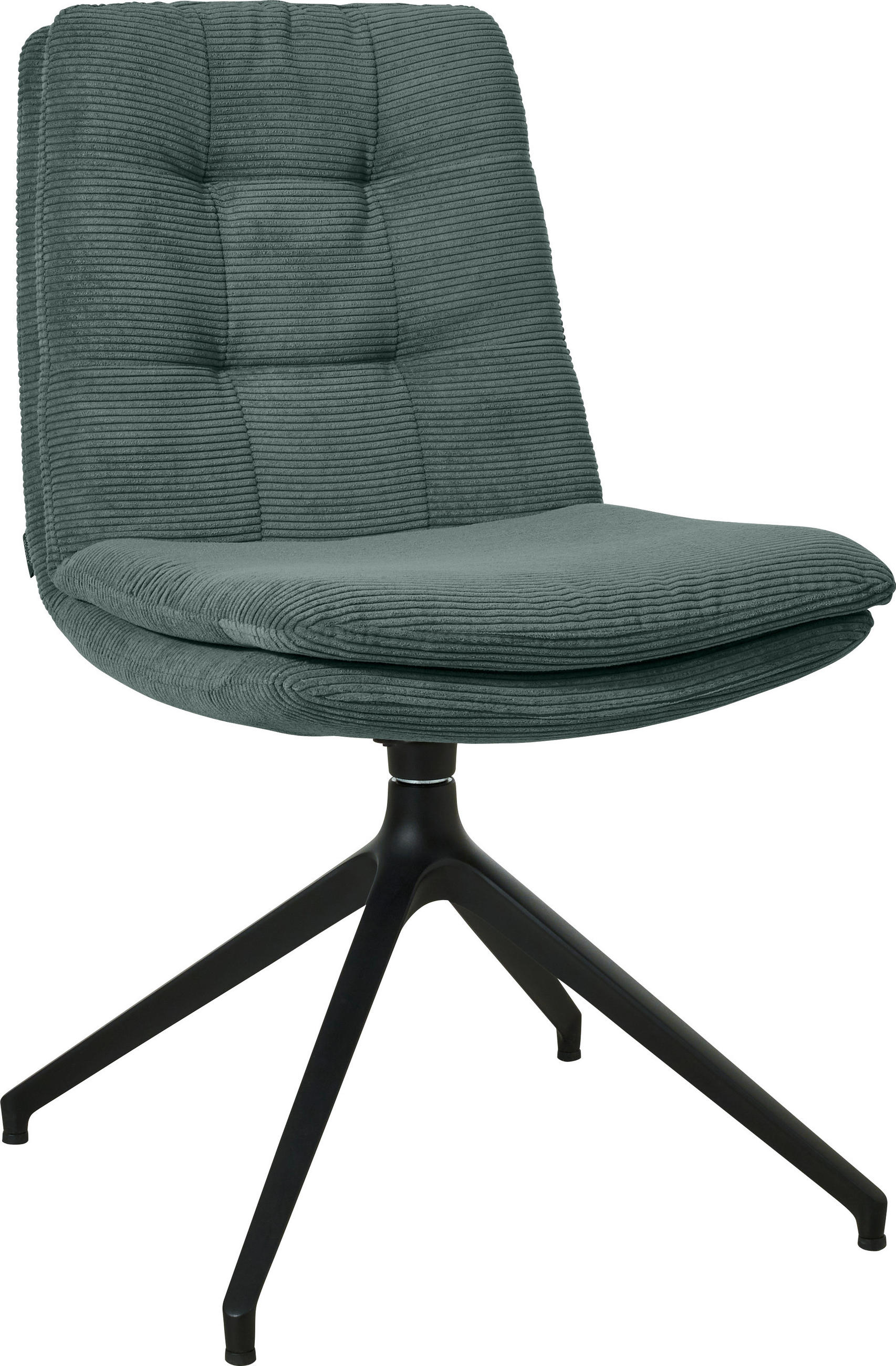 STUHL  in Cord  - Schwarz/Grün, Design, Textil/Metall (49/90/68cm) - Johann Jakob