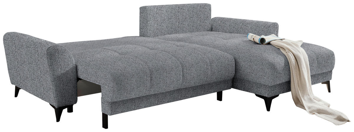 ECKSOFA in Webstoff Anthrazit  - Anthrazit/Schwarz, Modern, Kunststoff/Textil (281/189cm) - Carryhome