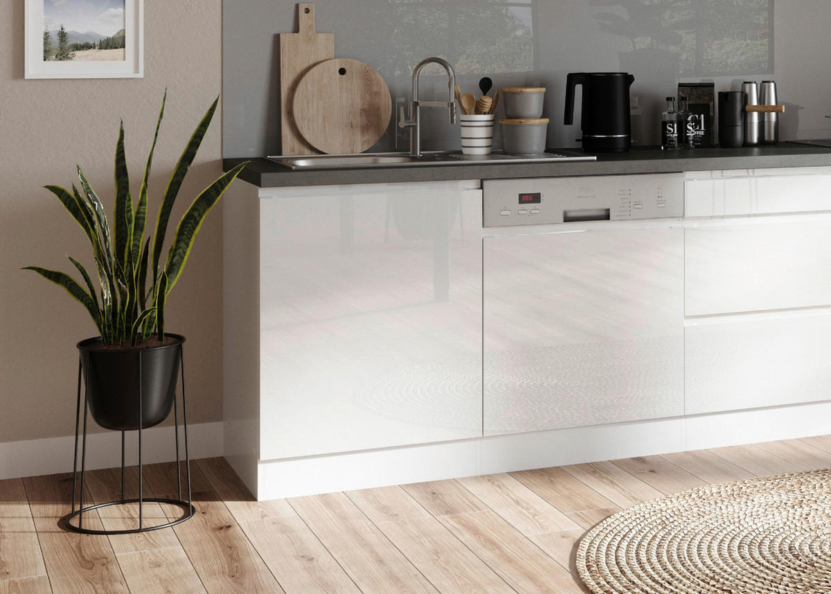 SPÜLENUNTERSCHRANK 120/86/60 cm  in Grau, Weiß, Weiß Hochglanz  - Weiß Hochglanz/Weiß, LIFESTYLE, Holzwerkstoff (120/86/60cm) - Held