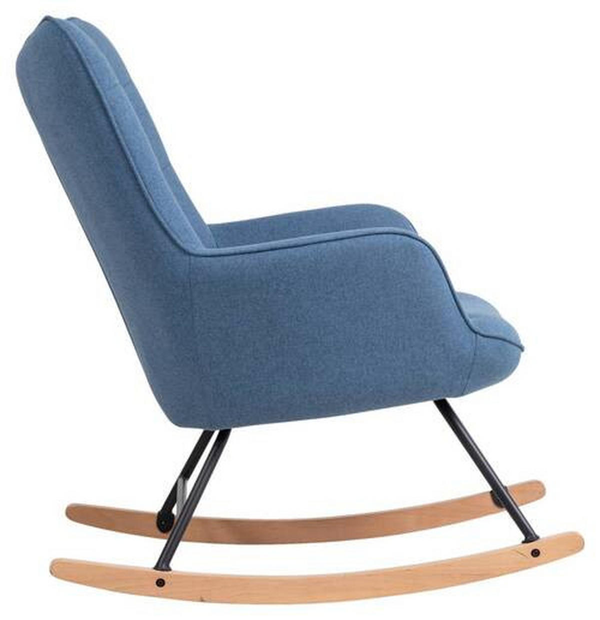 SCHAUKELSESSEL Webstoff Blau    - Blau/Buchefarben, MODERN, Holz/Textil (72/92/92cm) - MID.YOU