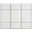 SCHWEBETÜRENSCHRANK  in Grau, Weiß  - Schwarz/Weiß, KONVENTIONELL, Glas/Holzwerkstoff (242/223/68cm) - Novel