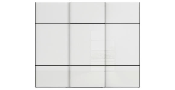 SCHWEBETÜRENSCHRANK in Grau, Weiß - Schwarz/Weiß, KONVENTIONELL, Glas/Holzwerkstoff (242/223/68cm) - Novel