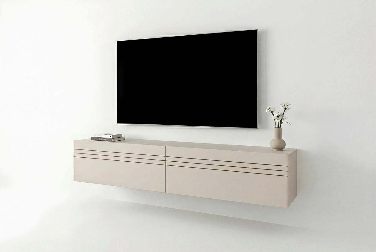 LOWBOARD  180/36/34 cm  stehend  - Kaschmir/Schwarz, Design, Holzwerkstoff/Kunststoff (180/36/34cm) - MID.YOU