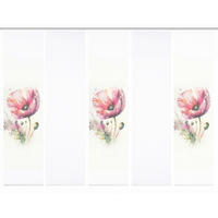 FLÄCHENVORHANG  5 Stück  blickdicht  60/245 cm   - Salbeigrün/Rosa, Natur, Textil (60/245cm)