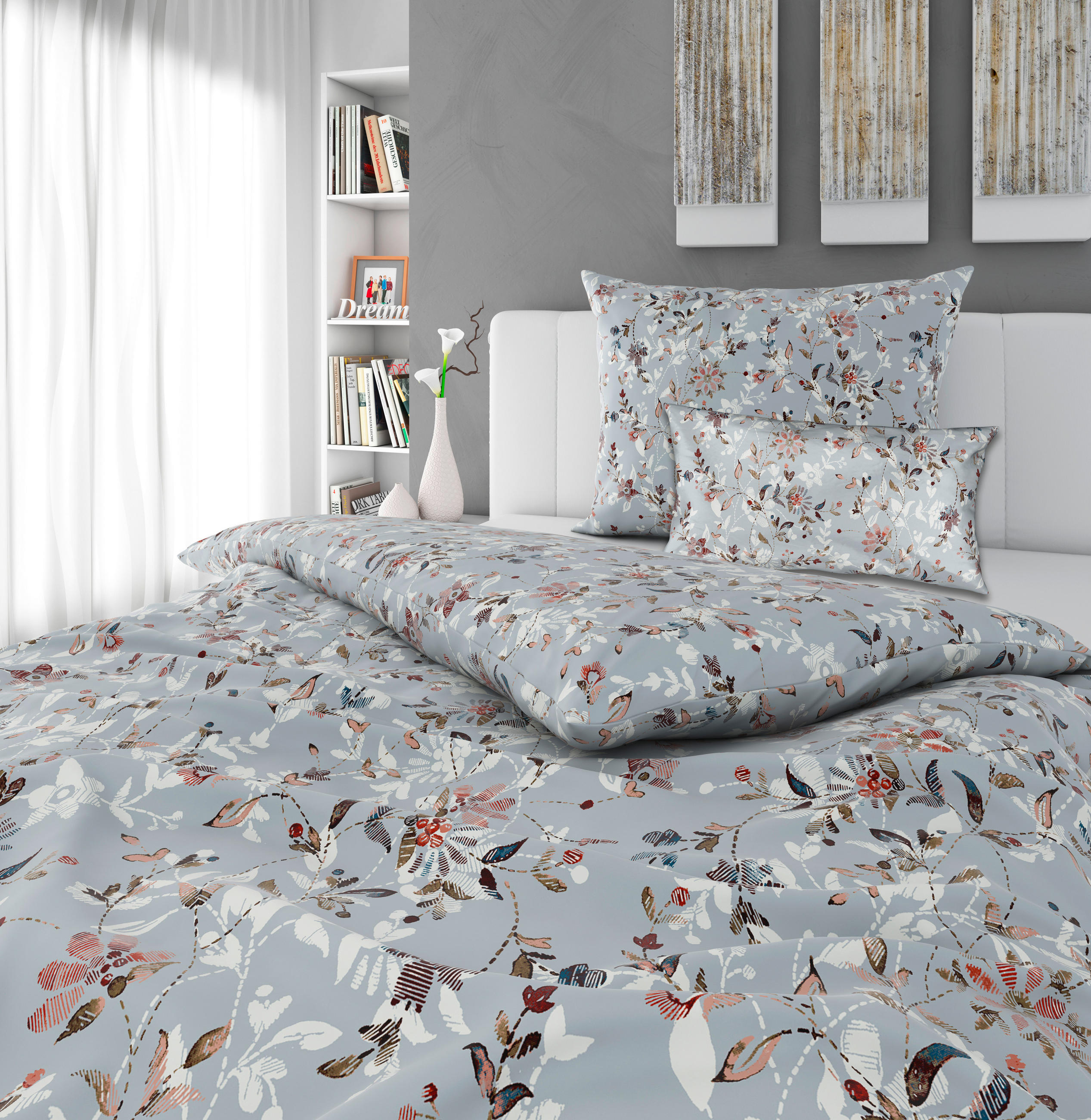 POSTELJNINA GISELLE 140/200 cm saten večbarvno - večbarvno, Konvencionalno, tekstil (140/200cm) - Esposa