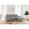 ECKSOFA ROCHELLE E Grau Flachgewebe  - Schwarz/Grau, KONVENTIONELL, Textil/Metall (251/164cm) - Sit & More