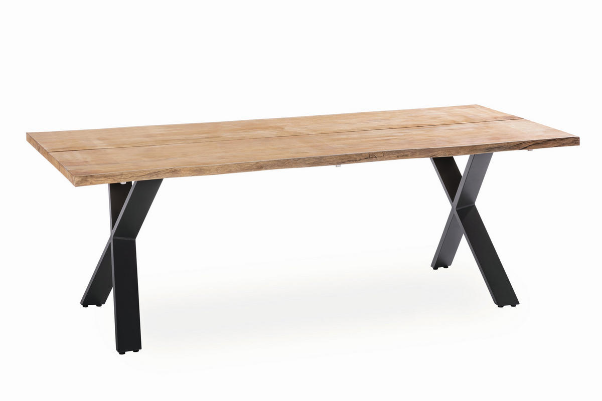 GARTENTISCH 240/95/76 cm  - Anthrazit/Teakfarben, Design, Holz/Metall (240/95/76cm)