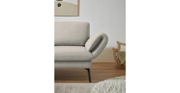 ECKSOFA  in Flachgewebe Naturfarben Armteilverstellung, Relaxfunktion, Drehsitzfunktion  175-224/255-365 cm  - Schwarz/Naturfarben, Design, Textil/Metall (175-224/255-365cm) - Dieter Knoll