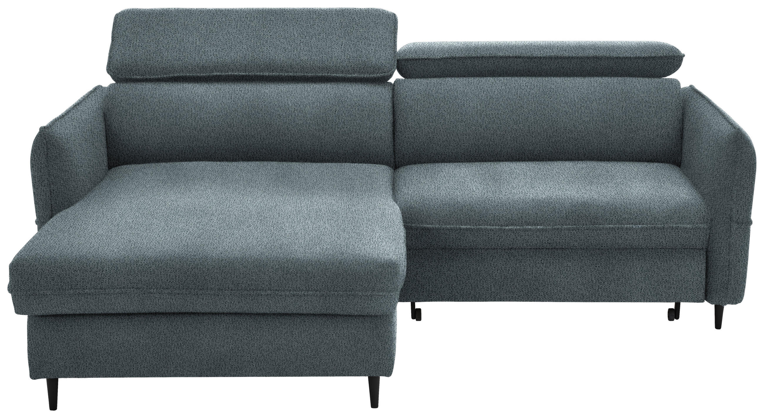 ECKSOFA in Flachgewebe Graublau  - Graublau/Schwarz, Design, Holz/Textil (185/232cm) - Stylife