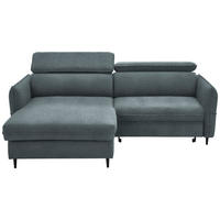 ECKSOFA in Flachgewebe Graublau  - Graublau/Schwarz, Design, Holz/Textil (185/232cm) - Stylife