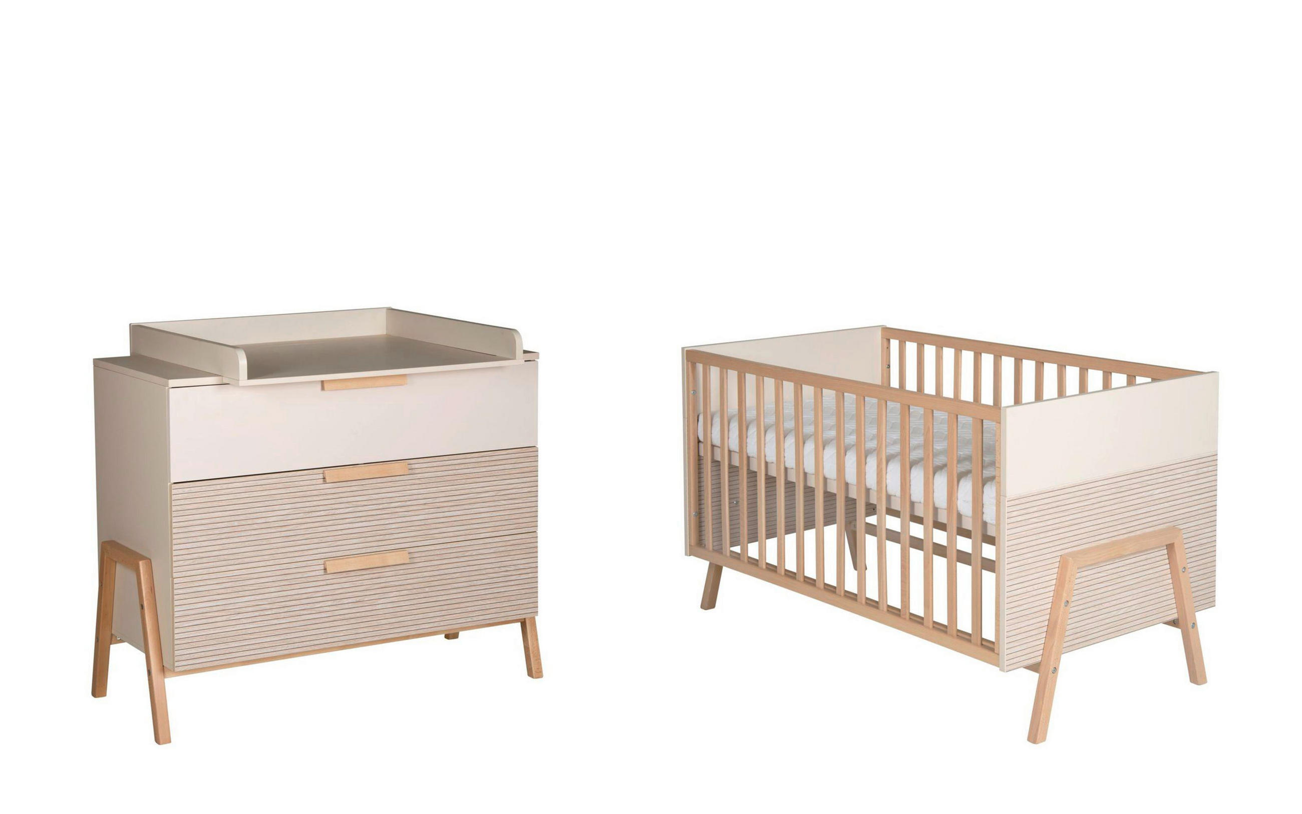 BABYZIMMER HAPPY  - Beige/Buchefarben, Basics, Holz/Holzwerkstoff (86.5cm) - Schardt