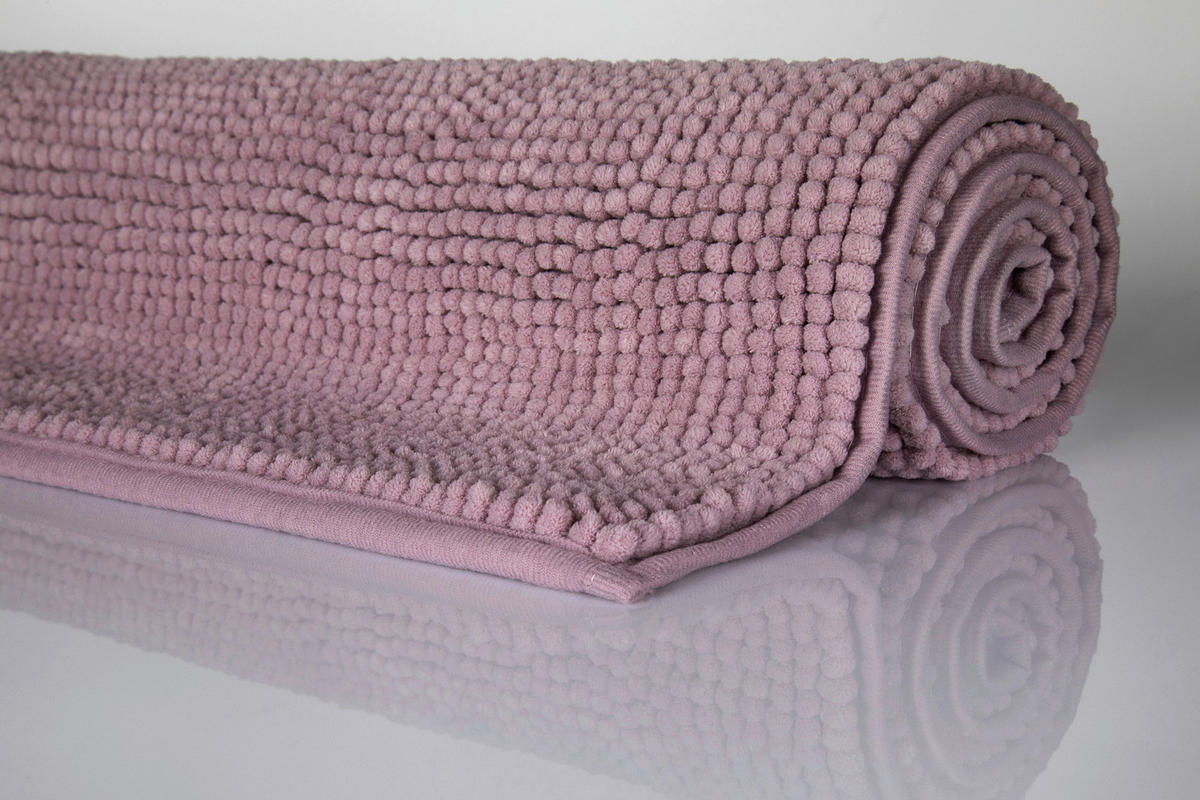 BADTEPPICH Rosa, Flieder 60/100 cm  - Flieder/Rosa, Basics, Kunststoff (60/100cm) - WECON HOME