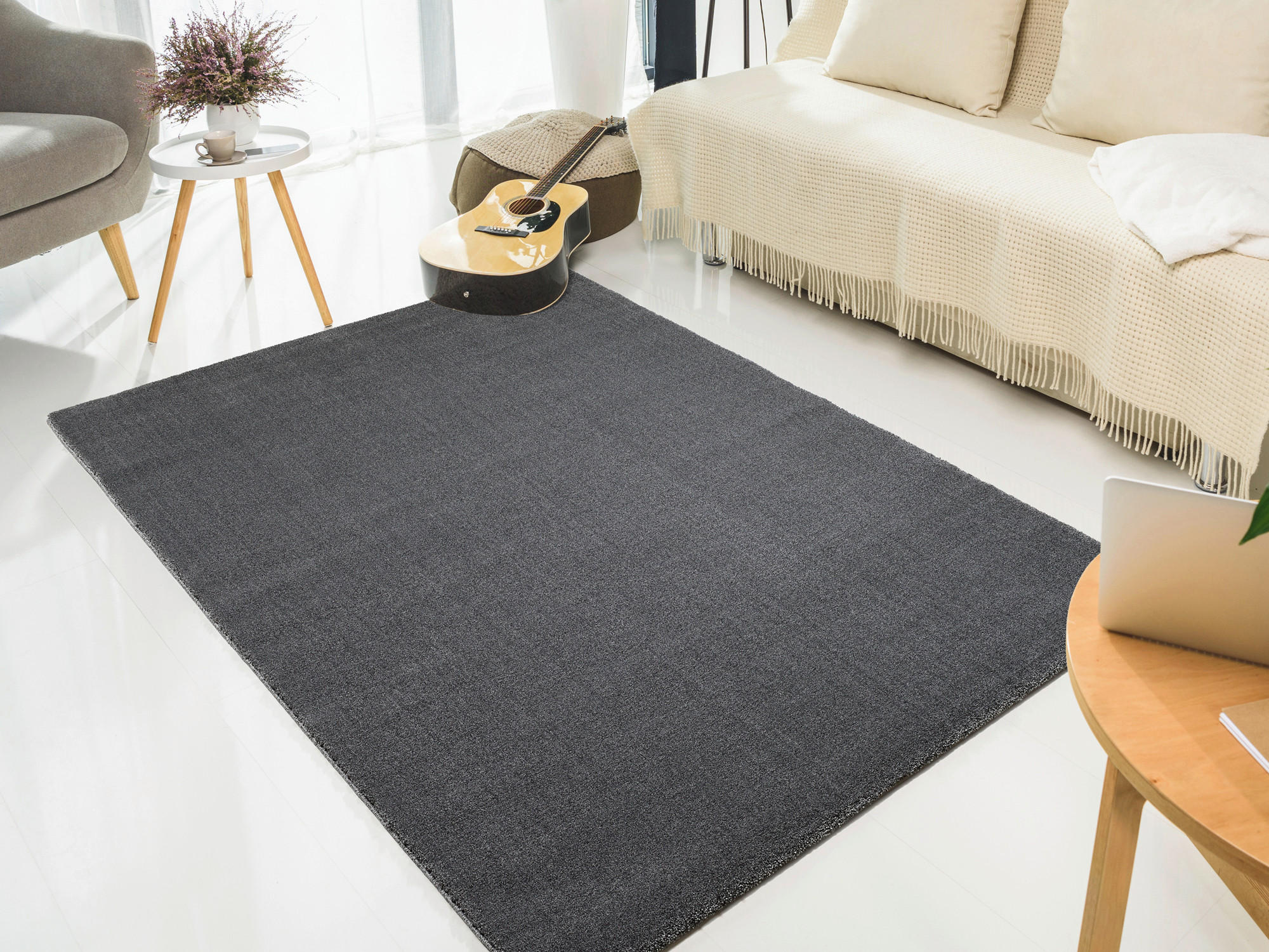 WEBTEPPICH 140/200 cm Dunkelgrau  - Dunkelgrau, Basics, Textil (140/200cm) - Novel