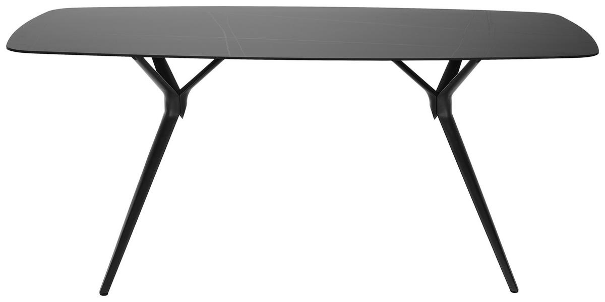 GARTENTISCH 180/90/75 cm Metall, Keramik oval  - Schwarz, Design, Keramik/Metall (180/90/75cm) - Dieter Knoll