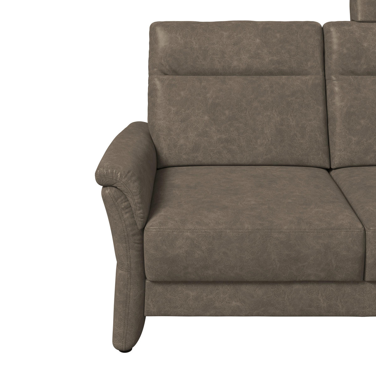 2,5-SITZER Mikrofaser Graubraun  - Graubraun/Schwarz, Konventionell, Kunststoff/Textil (170/99/91cm) - Elegando