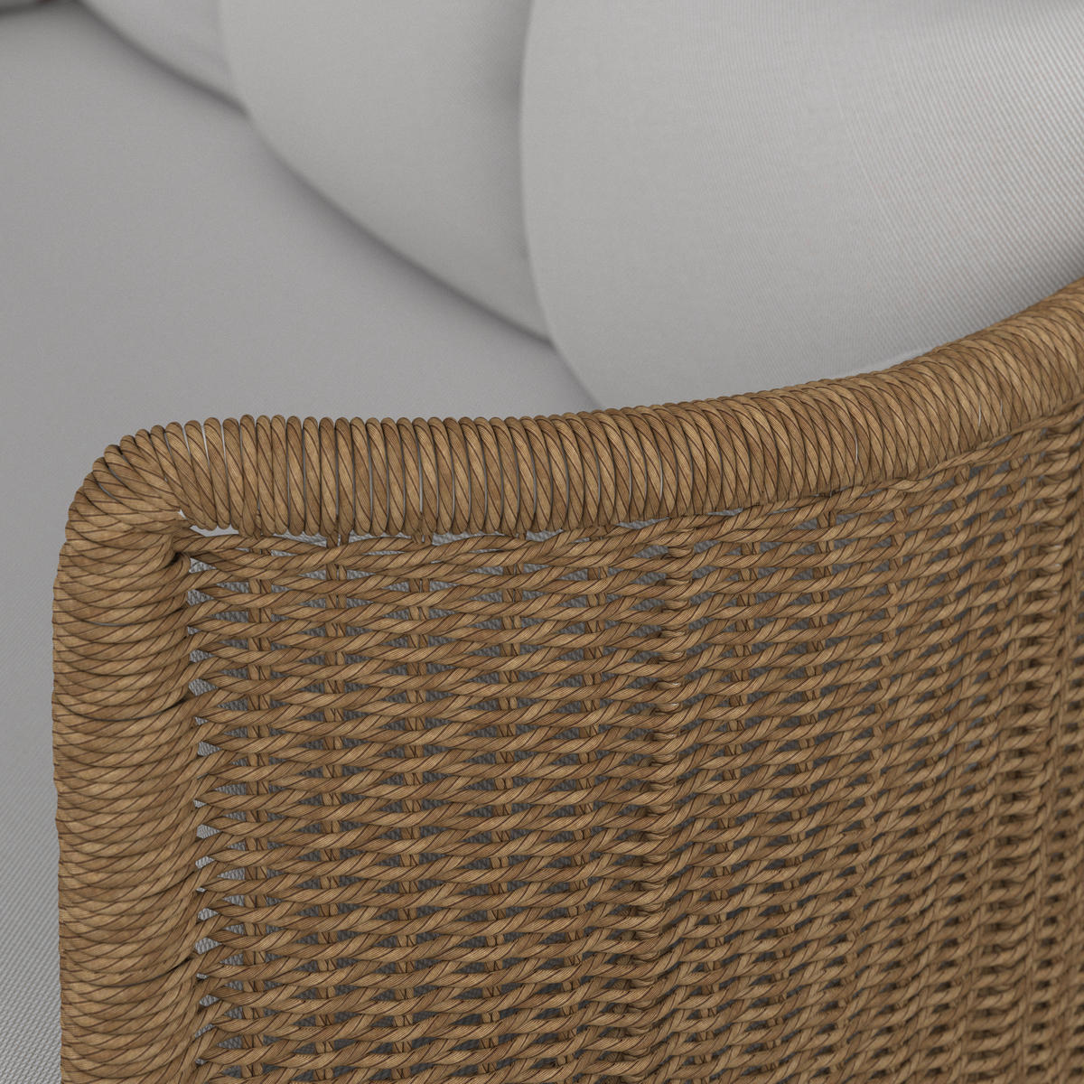 SOFA ZA BAŠTU  - bela/prirodna boja, Moderno, metal/tekstil (230/73/87cm) - Amatio