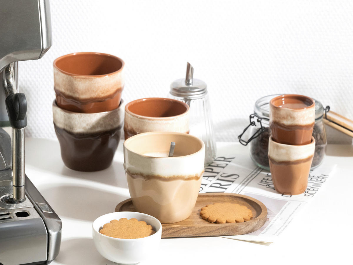 TASSENSET Squeezy Mocha Mousse 4-teilig  - Schlammfarben/Creme, Basics, Keramik (10/9cm) - Creatable