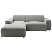 ECKSOFA Grau Cord  - Schwarz/Grau, Design, Kunststoff/Textil (189/230cm) - Pure Home Lifestyle