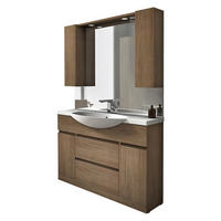 FÜRDŐSZOBABÚTOR - tölgyfa színű/fehér, Basics, műanyag/faalapú anyag (120/190/50cm) - Welnova