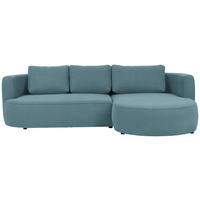 ECKSOFA in Webstoff Blau  - Blau/Schwarz, Modern, Kunststoff/Textil (284/183cm) - Welnova