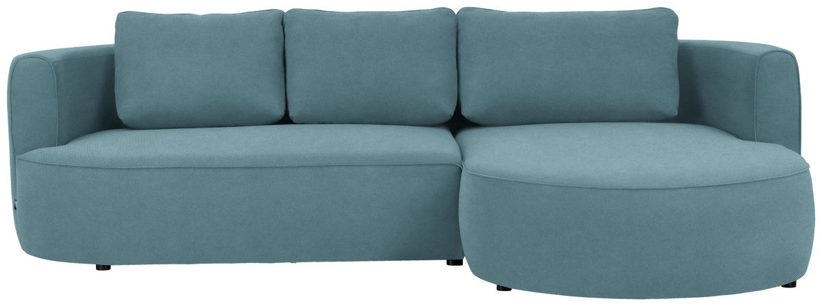ECKSOFA in Webstoff Blau  - Blau/Schwarz, Modern, Kunststoff/Textil (284/183cm) - Welnova