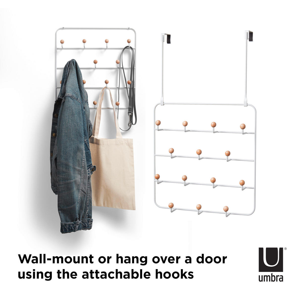 WANDGARDEROBE  in Weiß  - Weiß, Basics, Metall (36/60/9cm) - Umbra