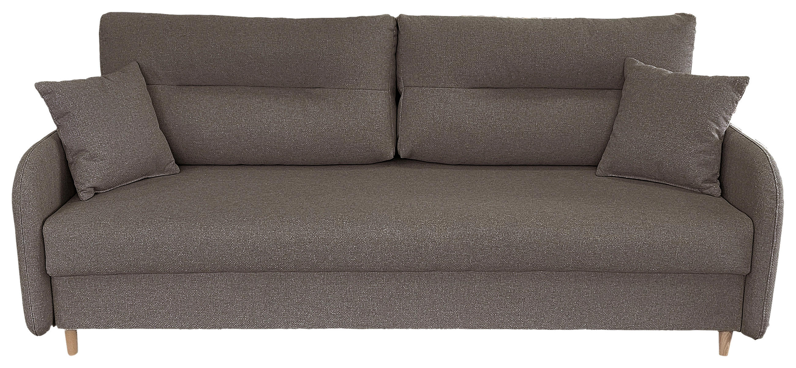 SCHLAFSOFA Flachgewebe Taupe  - Taupe/Schwarz, Design, Holz/Kunststoff (206/88/93cm) - MID.YOU