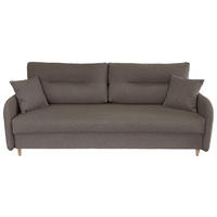 SCHLAFSOFA Flachgewebe Taupe  - Taupe/Schwarz, Design, Holz/Kunststoff (206/88/93cm) - MID.YOU