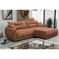 ECKSOFA in Struktur Rostfarben  264/195 cm  - Rostfarben/Beige, Design, Kunststoff/Textil (264/195cm) - MID.YOU