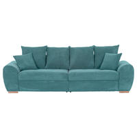 BIGSOFA in Cord Petrol  - Eichefarben/Petrol, KONVENTIONELL, Holz/Textil (270/72/109cm) - Carryhome