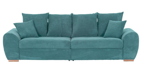 BIGSOFA in Cord Petrol  - Eichefarben/Petrol, KONVENTIONELL, Holz/Textil (270/72/109cm) - Carryhome