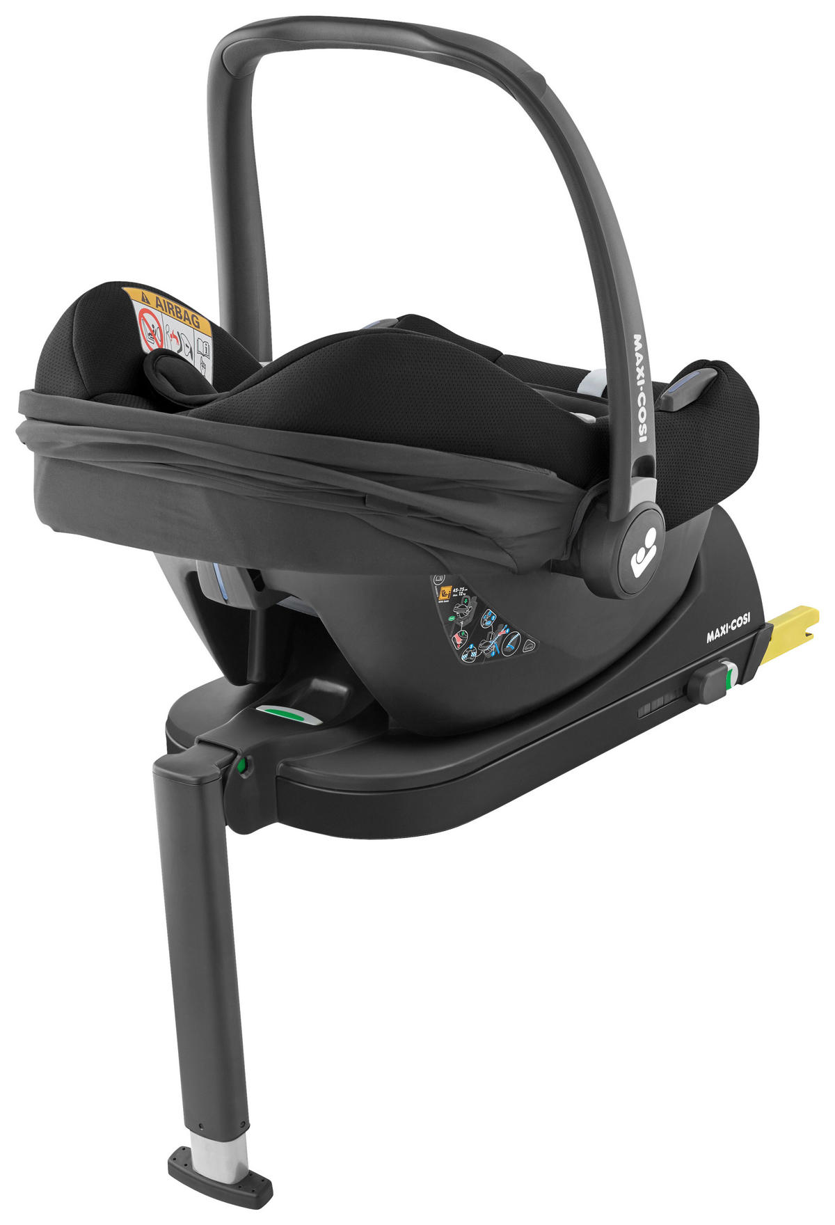 BABYSKYDD Cabriofix i-Size inkl. Cabriofix i-Size Base  - svart, Basics, textil/plast (44/90,5/74cm) - Maxi Cosi Pro