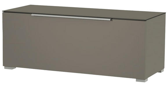 LOWBOARD Grau, Alufarben  110/58/45 cm  - Alufarben/Grau, Design, Glas/Holzwerkstoff (110/58/45cm) - Moderano