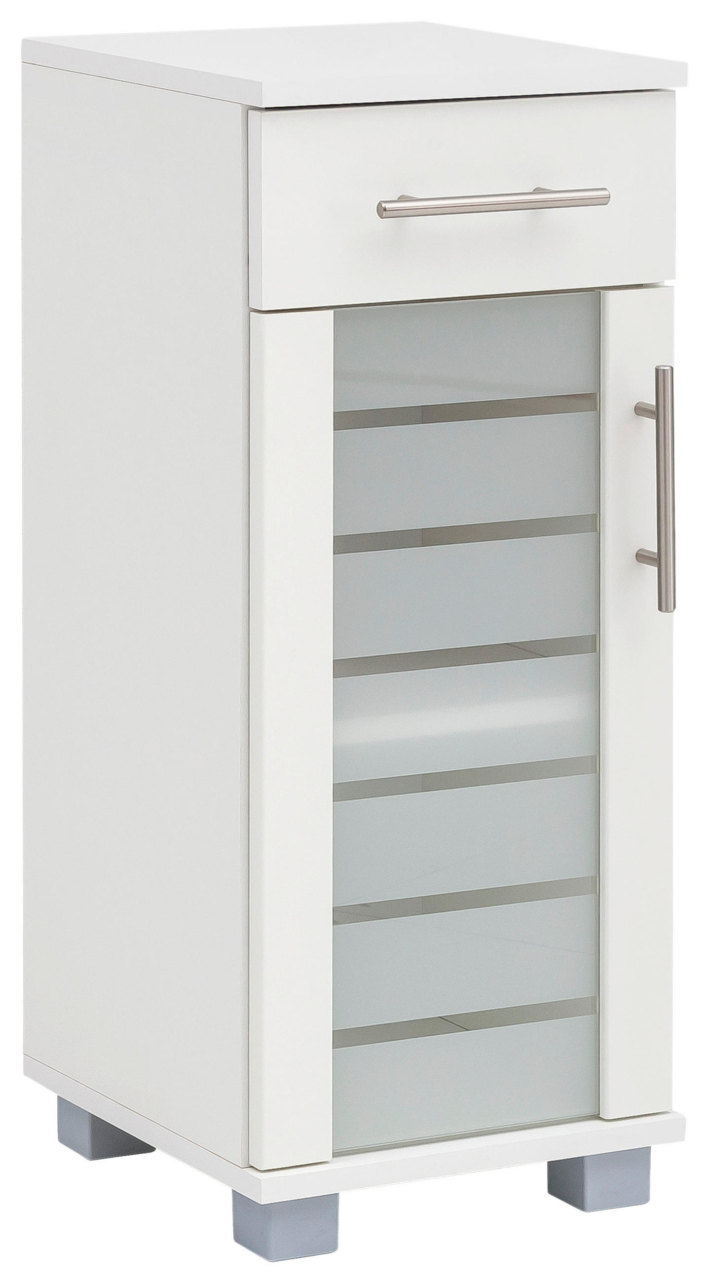 UNTERSCHRANK 30,3/75,3/32,6 cm   - Edelstahlfarben/Silberfarben, MODERN, Glas/Holzwerkstoff (30,3/75,3/32,6cm) - MID.YOU