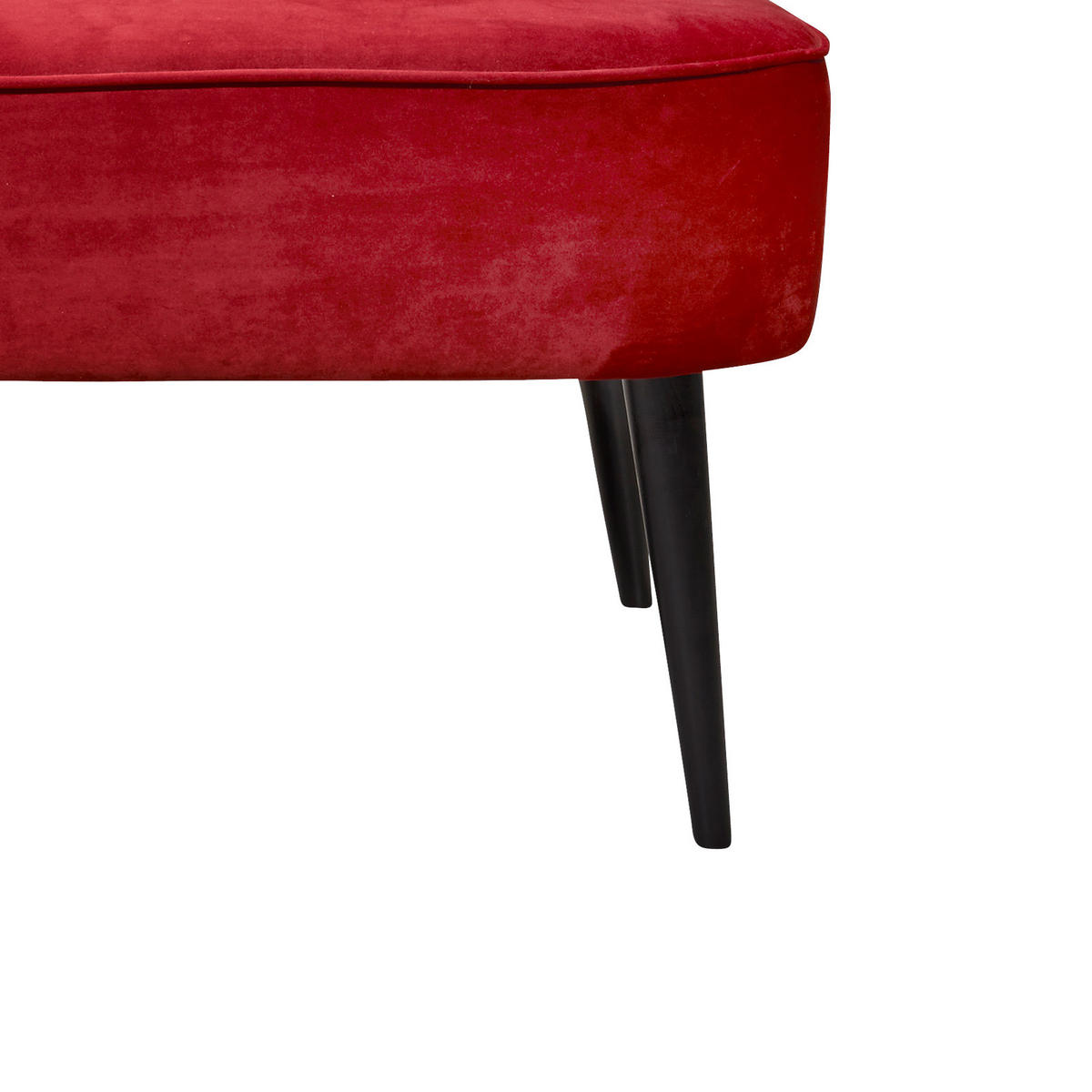 SITZBANK 140/83/75 cm Mikrovelours Rot Holz  - Rot/Schwarz, Trend, Holz/Textil (140/83/75cm) - MID.YOU