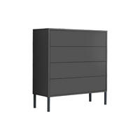 KOMODA, antracitová, 79/86/33 cm - antracitová, Moderní, kov/kompozitní dřevo (79/86/33cm) - MID.YOU