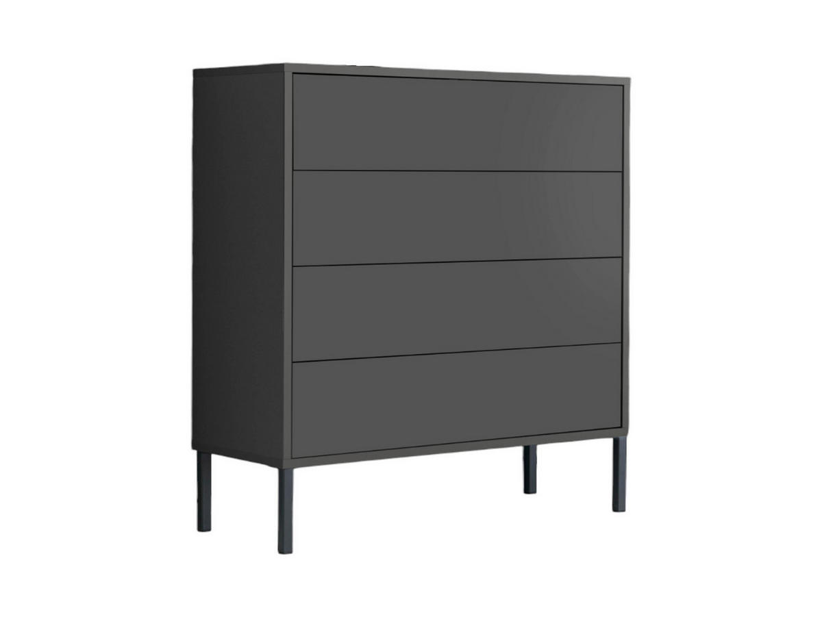 KOMODA, antracitová, 79/86/33 cm - antracitová, Moderní, kov/kompozitní dřevo (79/86/33cm) - MID.YOU