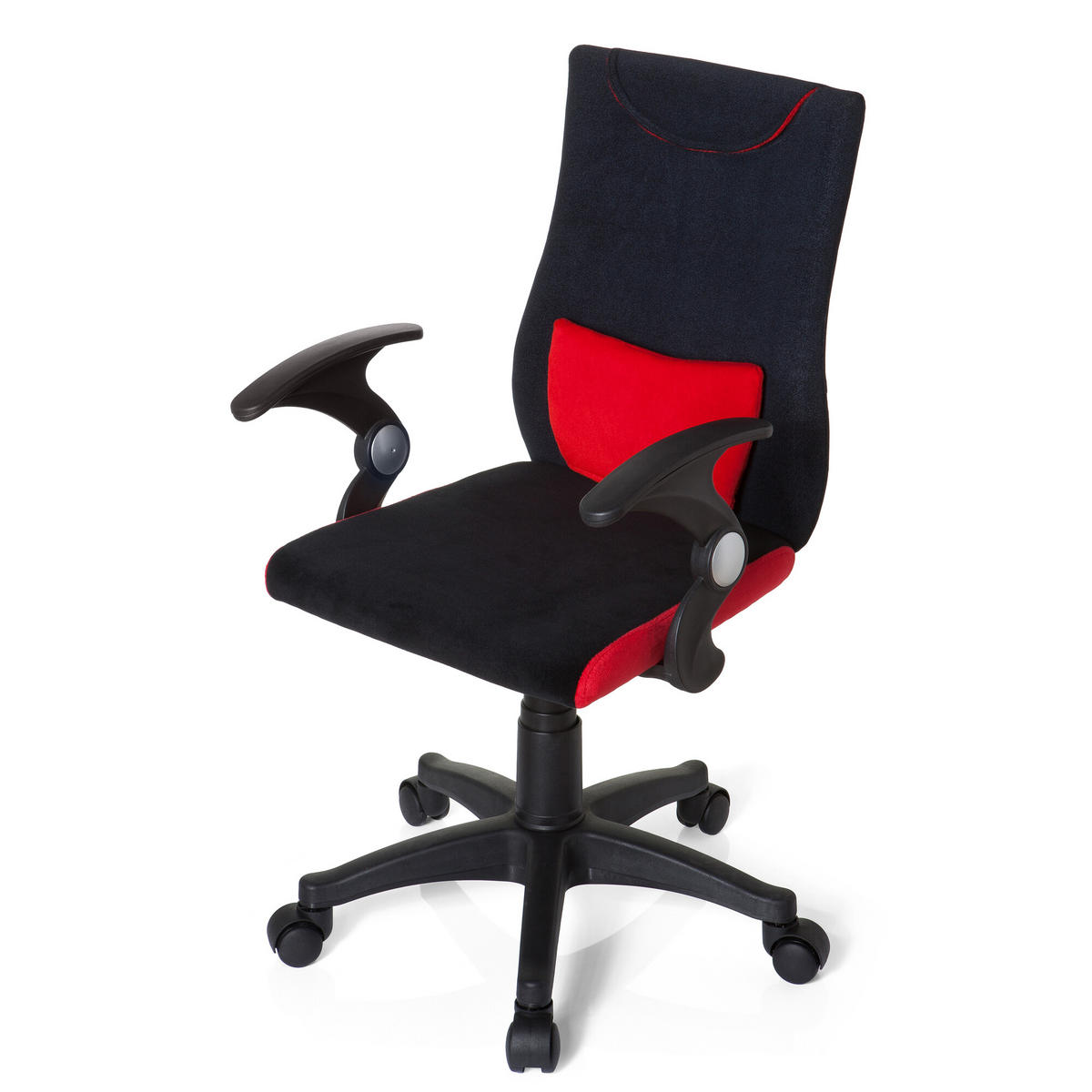 OTOČNÁ ŽIDLE PRO MLÁDEŽ, červená, černá - černá/červená, Basics, plast (50/87-97/40cm) - MID.YOU