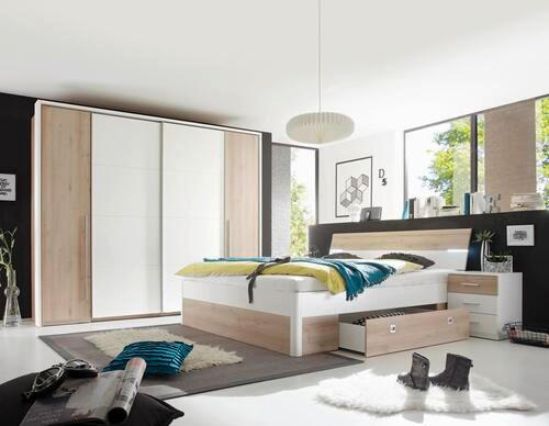 ŠATNÍKOVÁ SKRIŇA, biela, farba buka, 315/225/61 cm - farba buka/biela, Design, kompozitné drevo/plast (315/225/61cm) - Ti'me