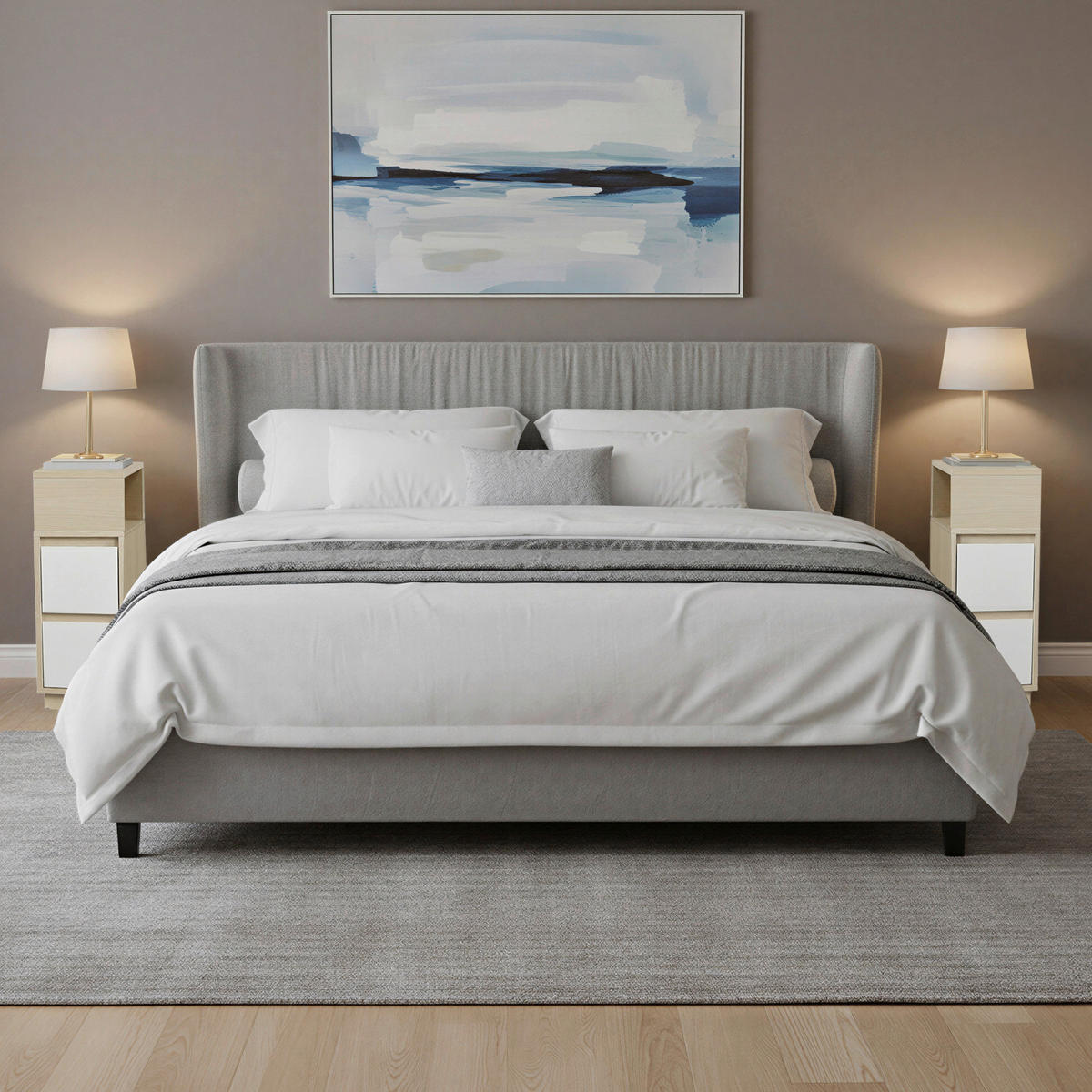 NACHTSCHRANKSET 25/65/30 cm  - Hellbraun/Weiß, KONVENTIONELL, Holzwerkstoff (25/65/30cm) - Boxxx