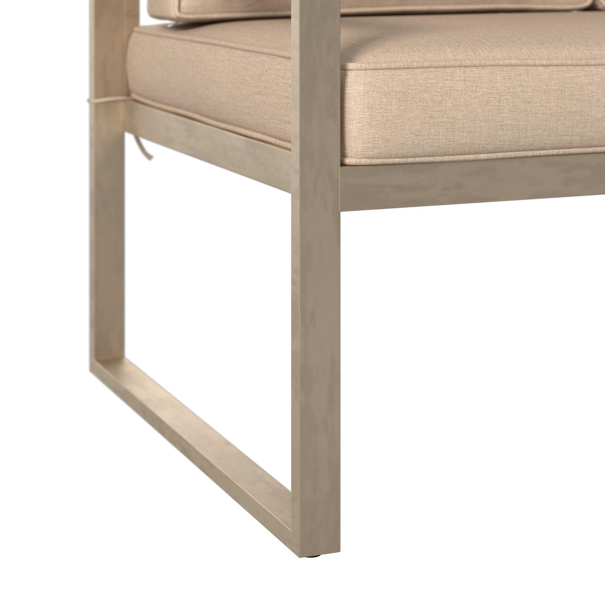 VRTNA LOUNGE GARNITURA jeklo  - bež, Moderno, kovina/umetna masa (75/75/64.5cm) - Ambia Garden